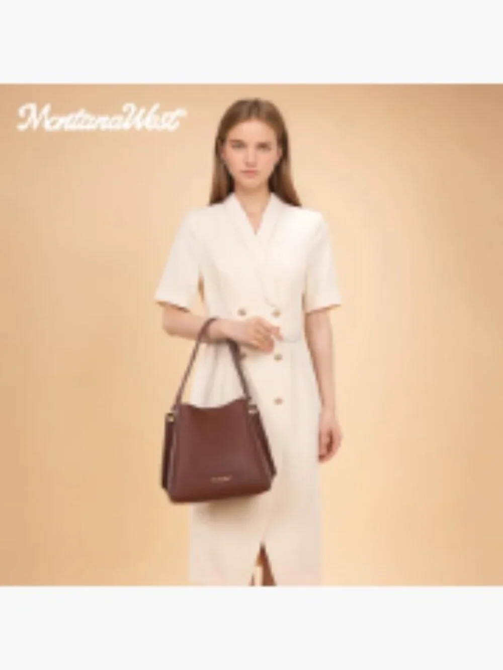 Medium Hobo Bag for Women, 3 Compartments, Faux Leather, Shoulder/Crossbody